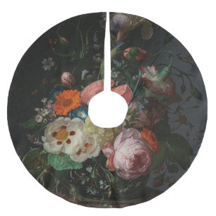 Vintage Dutch Master Still Life Rachel Ruysch Brushed Polyester Tree Skirt