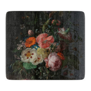 Vintage Dutch Master Still Life Rachel Ruysch Cutting Board