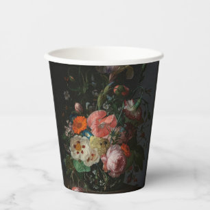 Vintage Dutch Master Still Life Rachel Ruysch Paper Cups