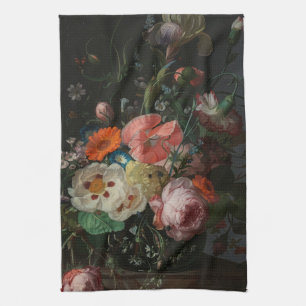 Vintage Dutch Master Still Life Rachel Ruysch Tea Towel