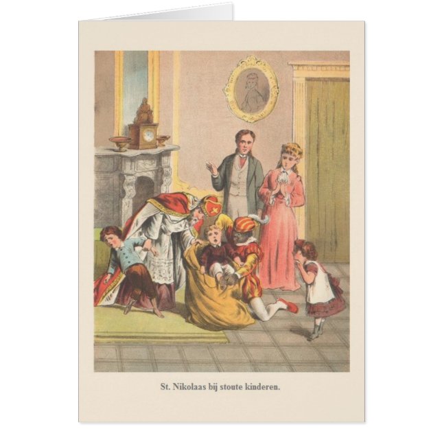 Vintage Dutch St. Nikolaas Greeting Card (Front)