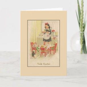 Vintage Dutch Vroolijk Kerstfeest Christmas Card
