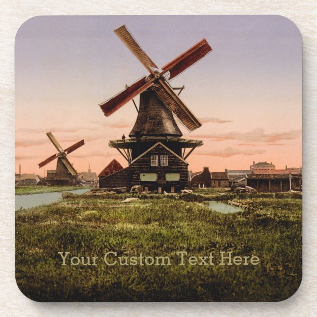 Vintage Dutch Windmills coasters (Front)