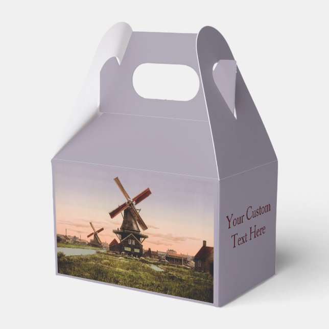 Vintage Dutch Windmills custom favour box (Front Side)
