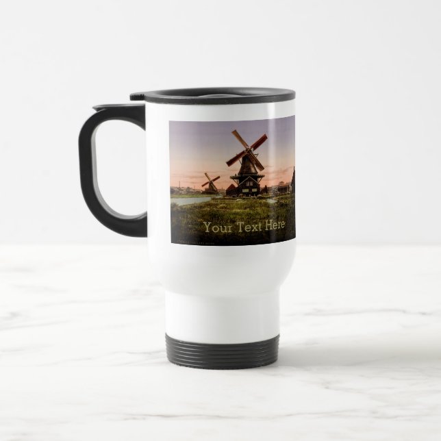 Vintage Dutch Windmills custom mugs (Left)