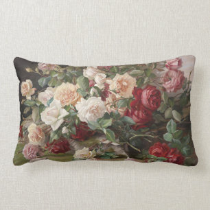 Vintage E. Hariel Rose Still Life Lumbar Cushion
