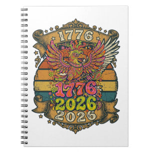 Vintage Eagle 1776 2026 Shirt Bubble Patriotic Notebook