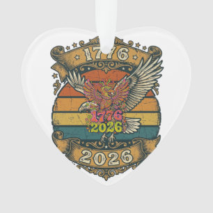 Vintage Eagle 1776 2026 Shirt Bubble Patriotic Ornament