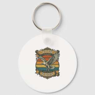 Vintage Eagle 1776 2026 Shirt Patriotic Retro Dist Key Ring