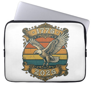 Vintage Eagle 1776 2026 Shirt Patriotic Retro Dist Laptop Sleeve