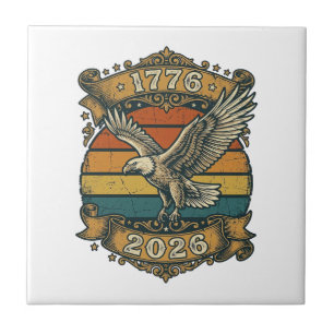 Vintage Eagle 1776 2026 Shirt Patriotic Retro Dist Tile