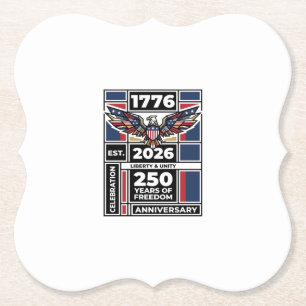 Vintage Eagle 1776 2026 Shirt Patriotic Typography Paper Coaster
