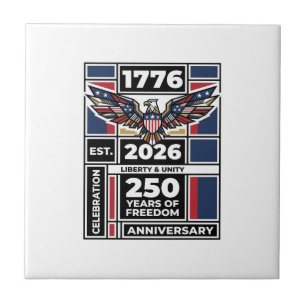Vintage Eagle 1776 2026 Shirt Patriotic Typography Tile