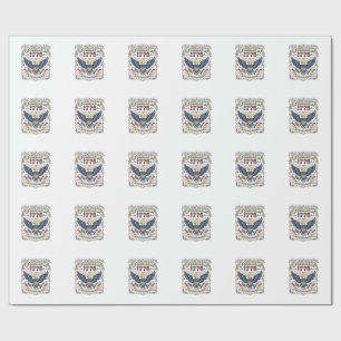 Vintage Eagle America 1776 Patriotic Wrapping Paper
