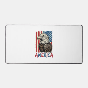 Vintage Eagle America Patriotic Shirt Design_1 Desk Mat