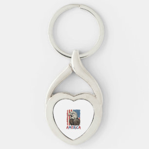 Vintage Eagle America Patriotic Shirt Design_1 Key Ring
