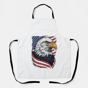 Vintage Eagle American Flag Patriotic Shirt Design Apron