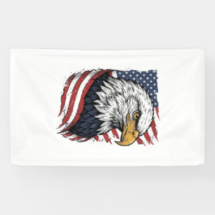 Vintage Eagle American Flag Patriotic Shirt Design Banner