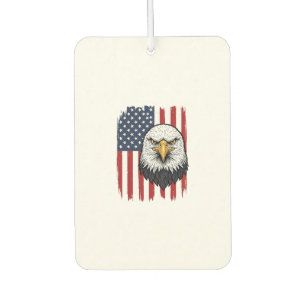 Vintage Eagle American Flag Patriotic Shirt Design Car Air Freshener
