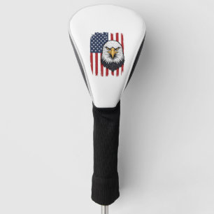 Vintage Eagle American Flag Patriotic Shirt Design Golf Head Cover