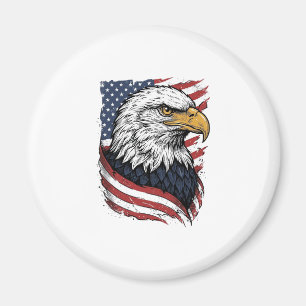 Vintage Eagle American Flag Patriotic Shirt Design Magnet