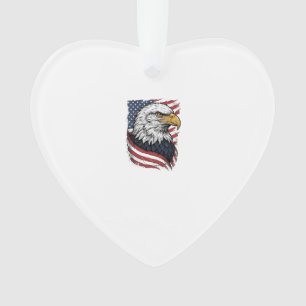 Vintage Eagle American Flag Patriotic Shirt Design Ornament