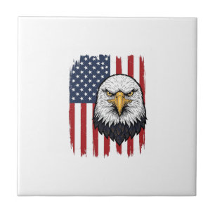 Vintage Eagle American Flag Patriotic Shirt Design Tile