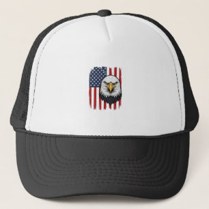 Vintage Eagle American Flag Patriotic Shirt Design Trucker Hat