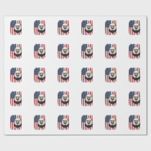 Vintage Eagle American Flag Patriotic Shirt Design Wrapping Paper