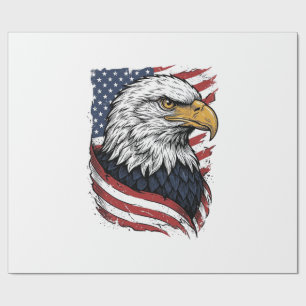 Vintage Eagle American Flag Patriotic Shirt Design Wrapping Paper
