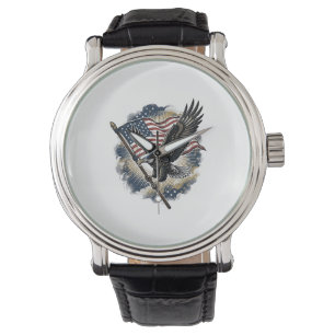 Vintage Eagle Flag Patriotic Shirt Design_1 Watch