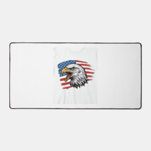 Vintage Eagle Flag Patriotic Vector Shirt Design_1 Desk Mat