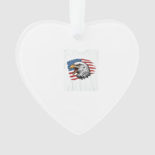 Vintage Eagle Flag Patriotic Vector Shirt Design_1 Ornament