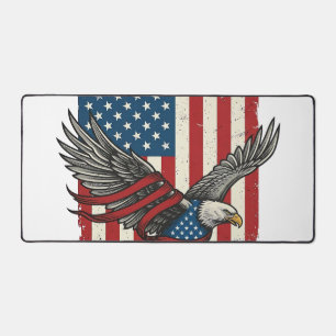 Vintage Eagle Flag Vector Patriotic Shirt Design_1 Desk Mat