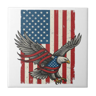 Vintage Eagle Flag Vector Patriotic Shirt Design_1 Tile