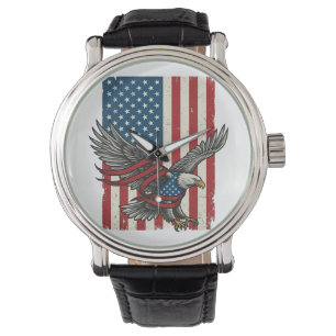 Vintage Eagle Flag Vector Patriotic Shirt Design_1 Watch