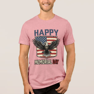 Vintage Eagle Memorial Day Patriotic Shirt Design_