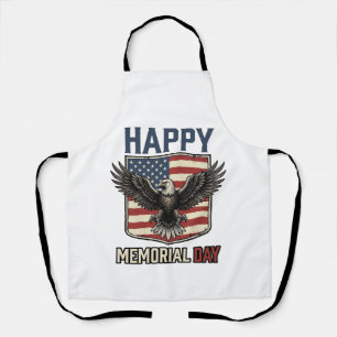 Vintage Eagle Memorial Day Patriotic Shirt Design_ Apron