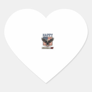 Vintage Eagle Memorial Day Patriotic Shirt Design_ Heart Sticker