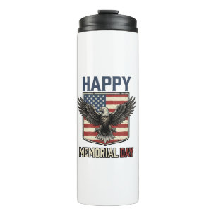 Vintage Eagle Memorial Day Patriotic Shirt Design_ Thermal Tumbler