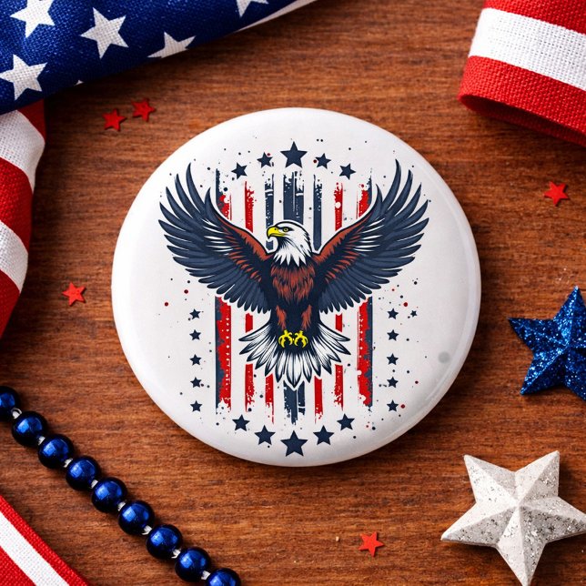 Vintage Eagle Patriotic 3 Cm Round Badge (Creator Uploaded)