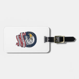 Vintage Eagle Patriotic Ribbon Vector Shirt Design Luggage Tag