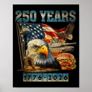 Vintage Eagle Usa Flag 250 Years 1776-2026 250th B Poster