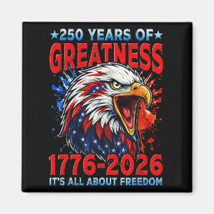 Vintage Eagle USA Flag 250 Years 1776-2026 250th Magnet