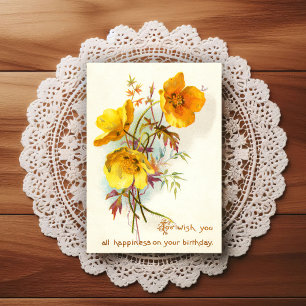 Vintage Early 1900's Birthday Greeting Postcard