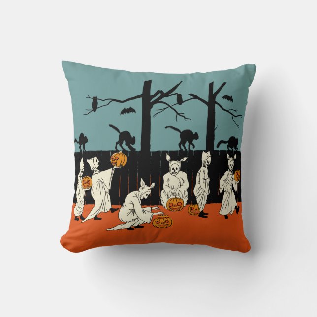 Vintage Early 1900s Halloween "Spooks On Parade" Cushion (Front)
