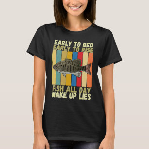 Vintage Early Bed Early Rising Funny Smallmouth Fi T-Shirt