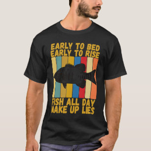 Vintage Early Bed Early Rising Funny Smallmouth Fi T-Shirt