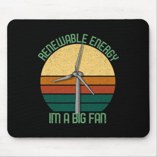 Vintage Earth Day Renewable Energy I'm A Big Fan Mouse Pad