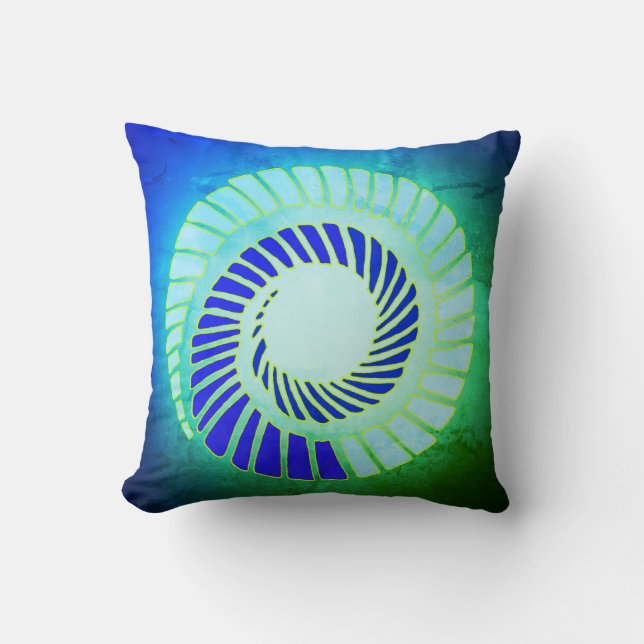 Vintage Earth Spiral Throw Pillow (Front)